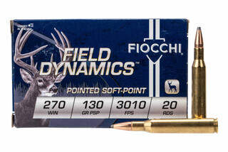 Fiocchi 270 Win 130gr Pointed Soft Point Ammo comes in a box of 20